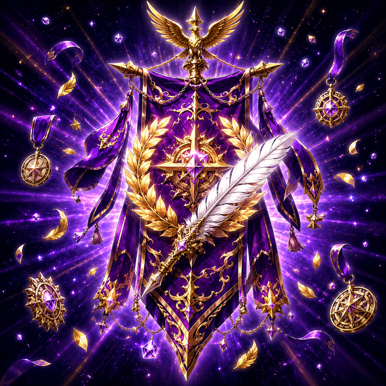 EPIC loot · 競賽戰旗 + 羽毛筆